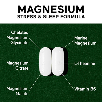 Smarter Nutrition Magnesium Complex - Chelated Magnesium Glycinate with Citrate, Malate and L-Theanine for Sleep, Muscle Relaxation and Stress Support - Non-GMO - 60 Tablets[30DaySupply] - dailyvitalstore