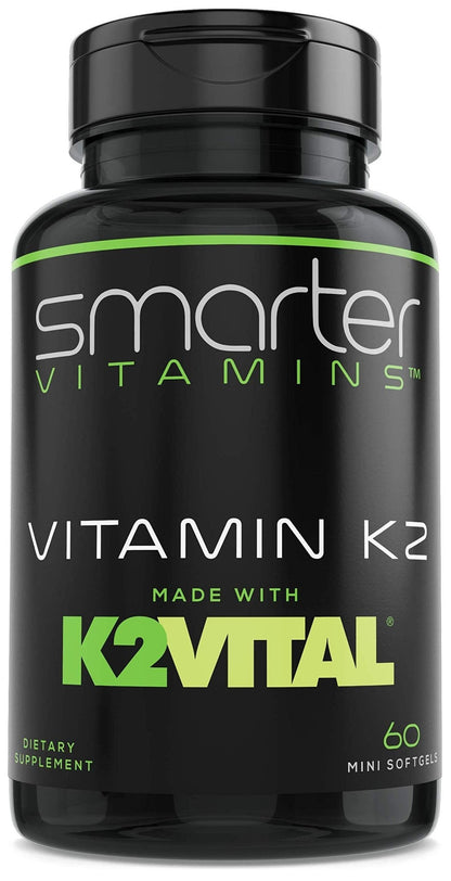 Smarter Vitamin K2 MK7 100mcg, Made with K2VITAL and Kale, 60 Liquid Softgels - dailyvitalstore