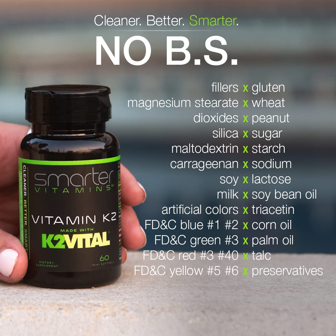 Smarter Vitamin K2 MK7 100mcg, Made with K2VITAL and Kale, 60 Liquid Softgels - dailyvitalstore