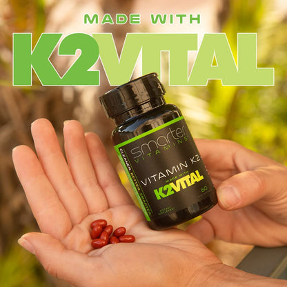 Smarter Vitamin K2 MK7 100mcg, Made with K2VITAL and Kale, 60 Liquid Softgels - dailyvitalstore