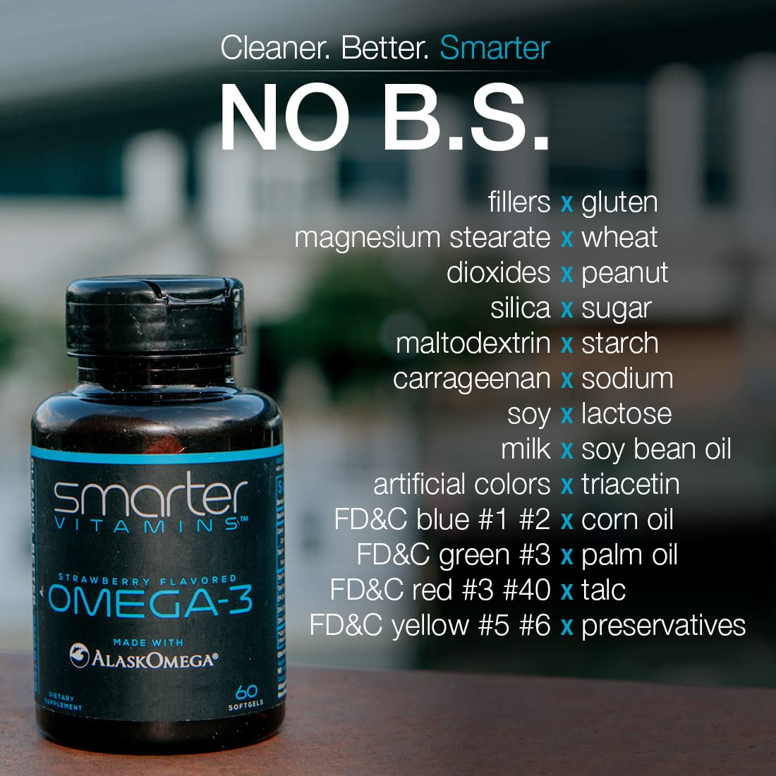 SmarterVitamins Omega 3 Fish Oil, Strawberry Flavor, Burpless, Tasteless, 2000mg, DHA EPA Triple Strength, Made with AlaskOmega® - dailyvitalstore