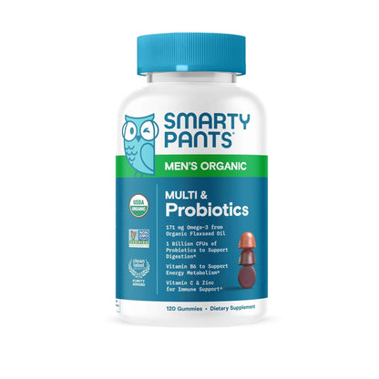 SmartyPants Multivitamin for Men, Organic Gummies: Probiotics, CoQ10, Methylfolate, Omega 3 (ALA), Vitamin D3, C, Vitamin B12 - dailyvitalstore