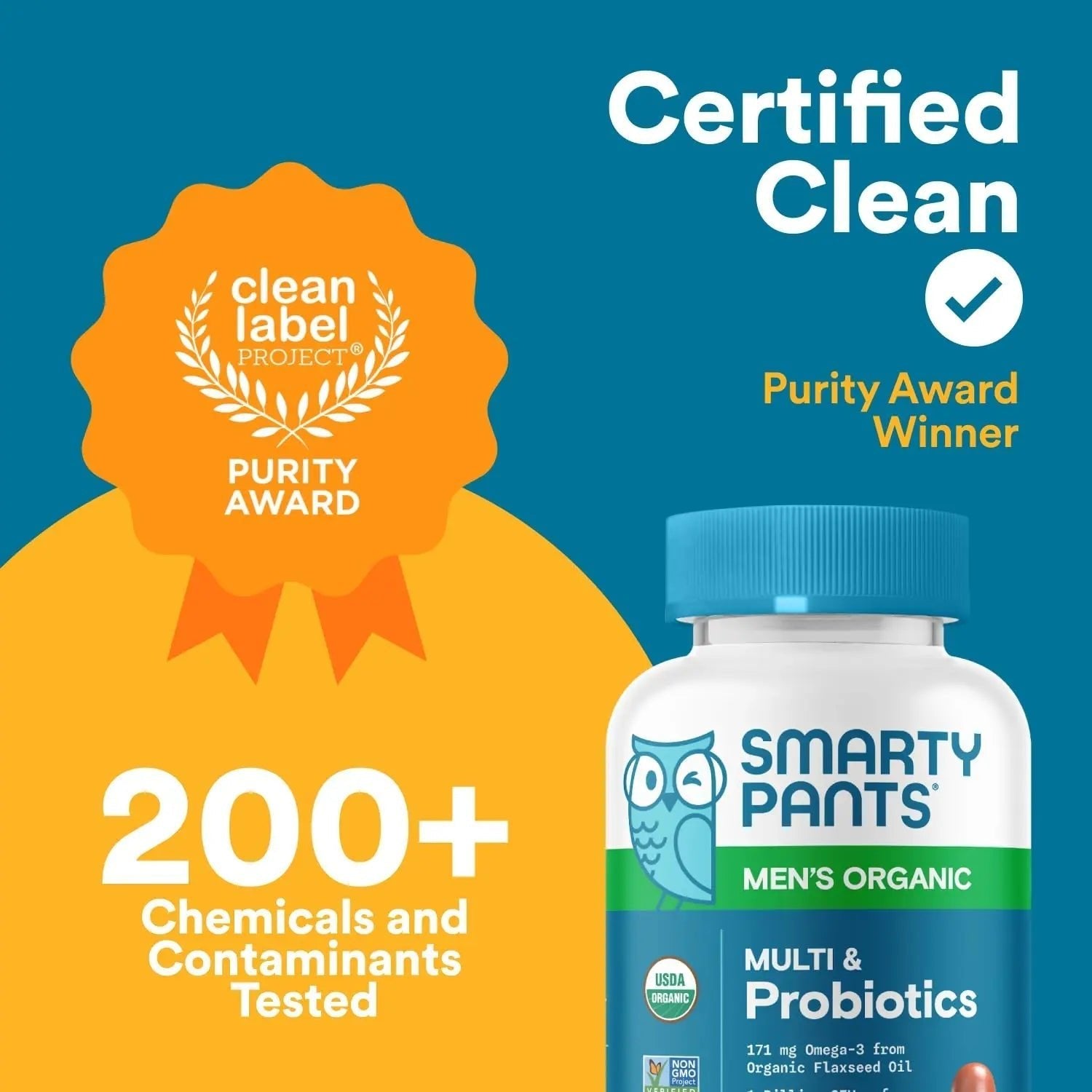 SmartyPants Multivitamin for Men, Organic Gummies: Probiotics, CoQ10, Methylfolate, Omega 3 (ALA), Vitamin D3, C, Vitamin B12 - dailyvitalstore
