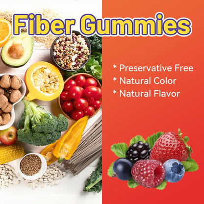 SmildeHeal Fiber Gummies, Dietary Fiber, for Women and Men, Gut Health Support, Non-GMOs, Non-Gluten, Vegan, Mixed Berry - dailyvitalstore