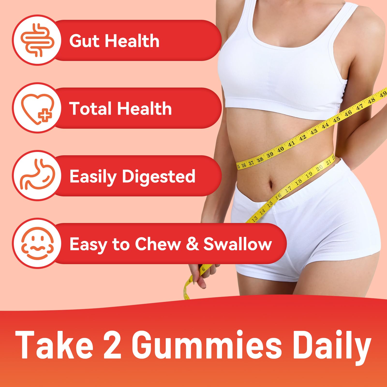SmildeHeal Fiber Gummies, Dietary Fiber, for Women and Men, Gut Health Support, Non-GMOs, Non-Gluten, Vegan, Mixed Berry - dailyvitalstore