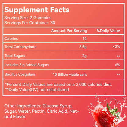 SmildeHeal Probiotic Gummies for Digestive Health - 10 Billion CFU Bacillus Coagulans - Vegan & Non-GMO - Immune & Digestive Support for Men & Women - dailyvitalstore