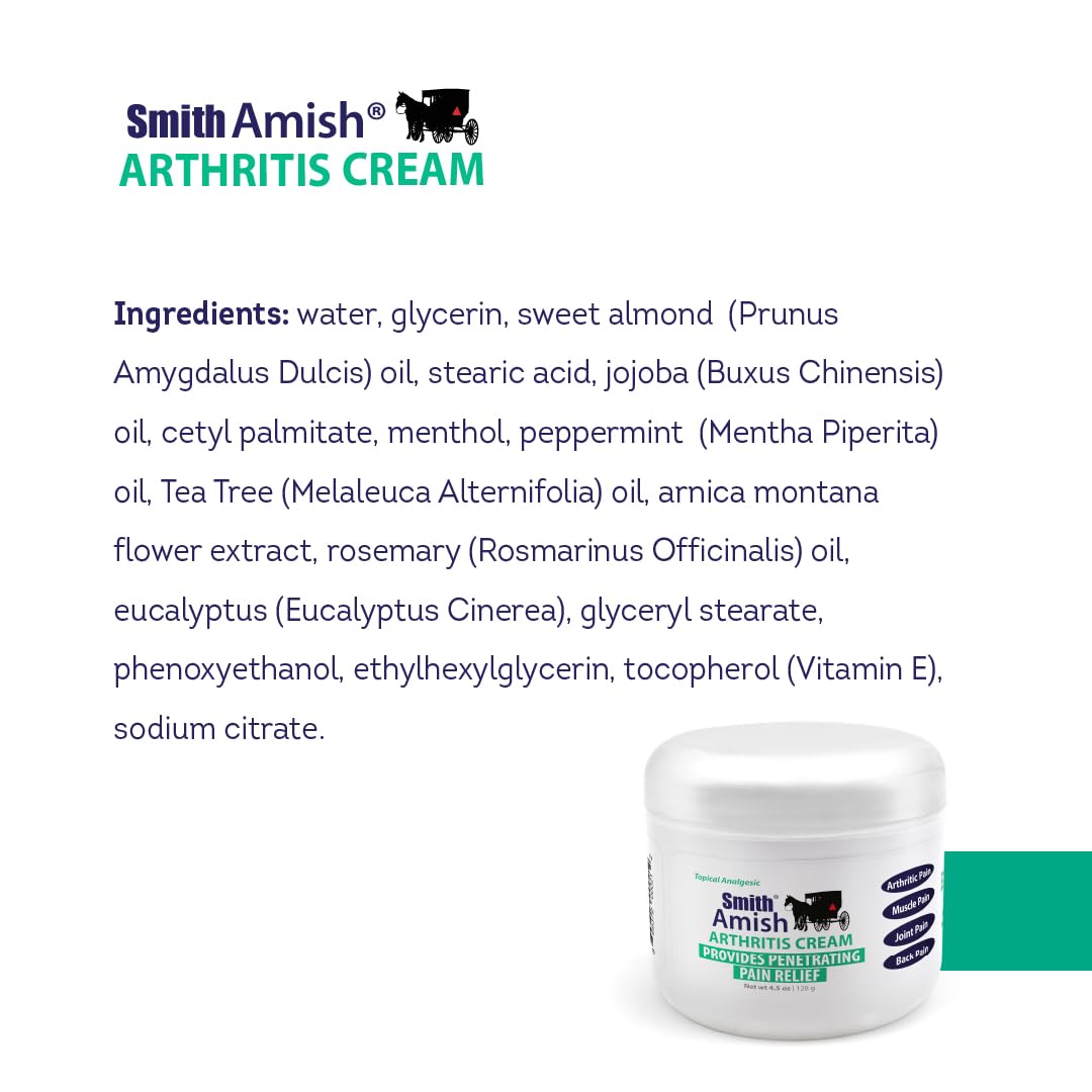 Smith Amish Arthritis Cream. Soothing and Cooling. 4.5 oz jar - dailyvitalstore