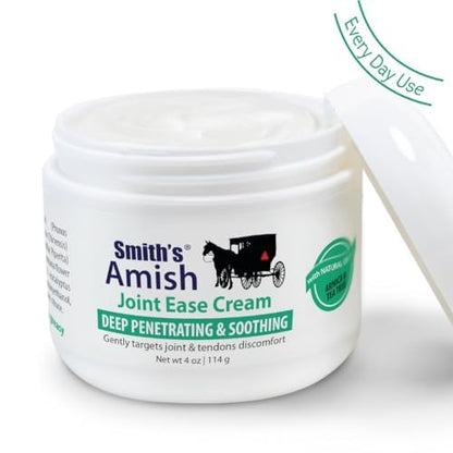 Smith Amish JointEase Soothing Cream 3 Pack (Three 4 oz Jars) with Arnica, Tea Tree, Eucalyptus, Peppermint and Rosemary - dailyvitalstore