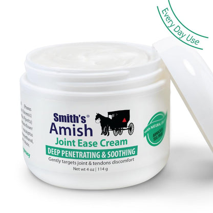 Smith’s Amish Joint Ease Cream 4 oz jar. Soothing and Cooling, with Botanicals of Arnica, Peppermint, Tea Tree, Rosemary and Eucalyptus - dailyvitalstore