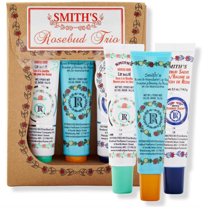 Smith's Rose Lip Balm Bulk- 3x0.5oz Premium All Purpose Lip Gloss Tubes & 3x0.8oz Lip Treatment Salve - Trio Lip Balm Tubes for Plump Lips & Cracked Skin Care - Christmas Gift Set, EBook - dailyvitalstore