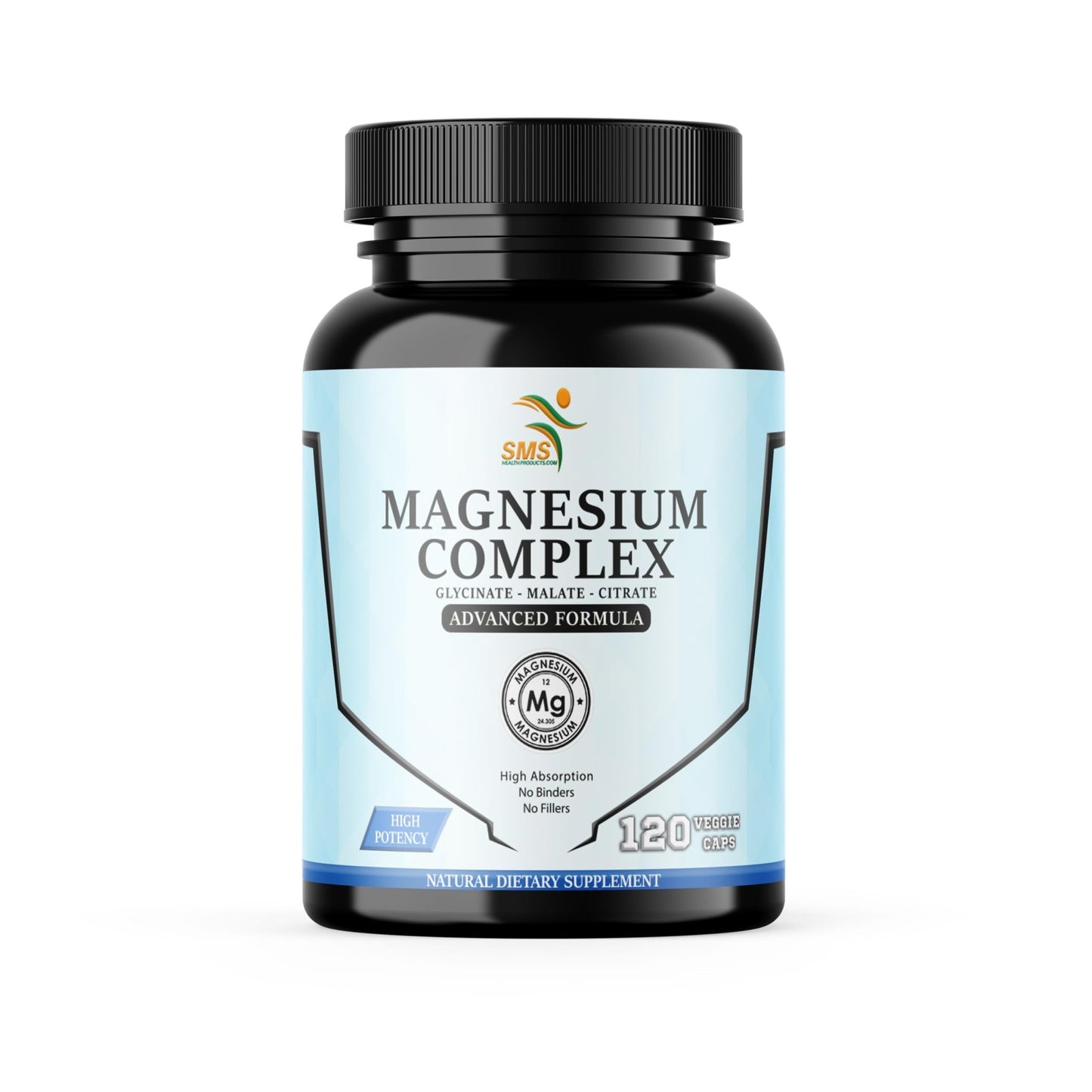 SMSHEALTHPRODUCTS.com Magnesium Complex | 470mg of Magnesium Glycinate, Malate, & Citrate for Muscles, Nerves, & Energy | High Absorption | Vegan, Non-GMO | 120 Capsules - dailyvitalstore