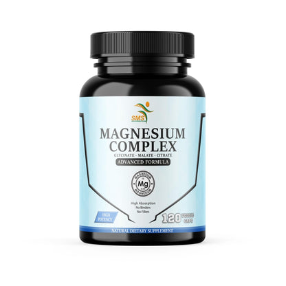 SMSHEALTHPRODUCTS.com Magnesium Complex | 470mg of Magnesium Glycinate, Malate, & Citrate for Muscles, Nerves, & Energy | High Absorption | Vegan, Non-GMO | 120 Capsules - dailyvitalstore