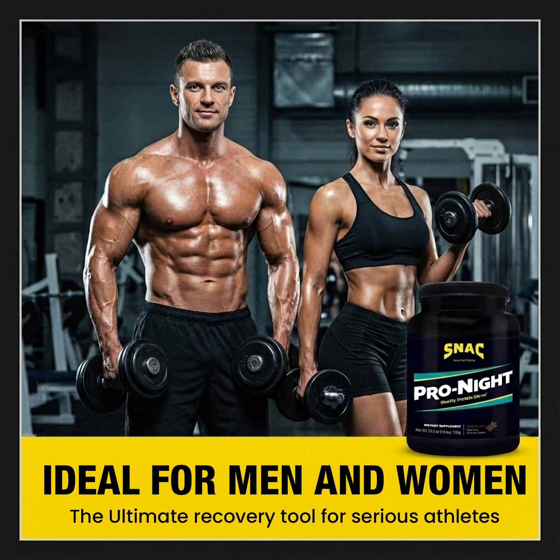 SNAC Pro-Night Protein Powder Blend - Quality Protein Powder for Men and Women, Nighttime Recovery, High Protein Supplement, Supports Muscle Repair, 26g Protein per Serving, Chocolate Flavor, 1.6 lbs - dailyvitalstore