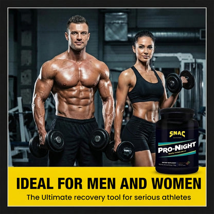 SNAC Pro-Night Protein Powder Blend - Quality Protein Powder for Men and Women, Nighttime Recovery, High Protein Supplement, Supports Muscle Repair, 26g Protein per Serving, Chocolate Flavor, 1.6 lbs - dailyvitalstore