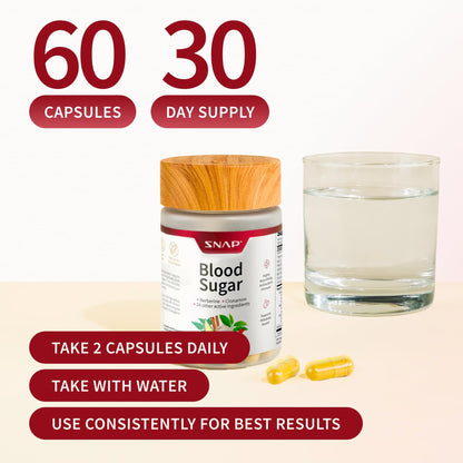 Snap Supplements Blood Sugar Blend, CoQ10, Cinnamon, and Gymnema to Support Already Healthy Blood Sugar, Metabolic Health and Energy, - dailyvitalstore