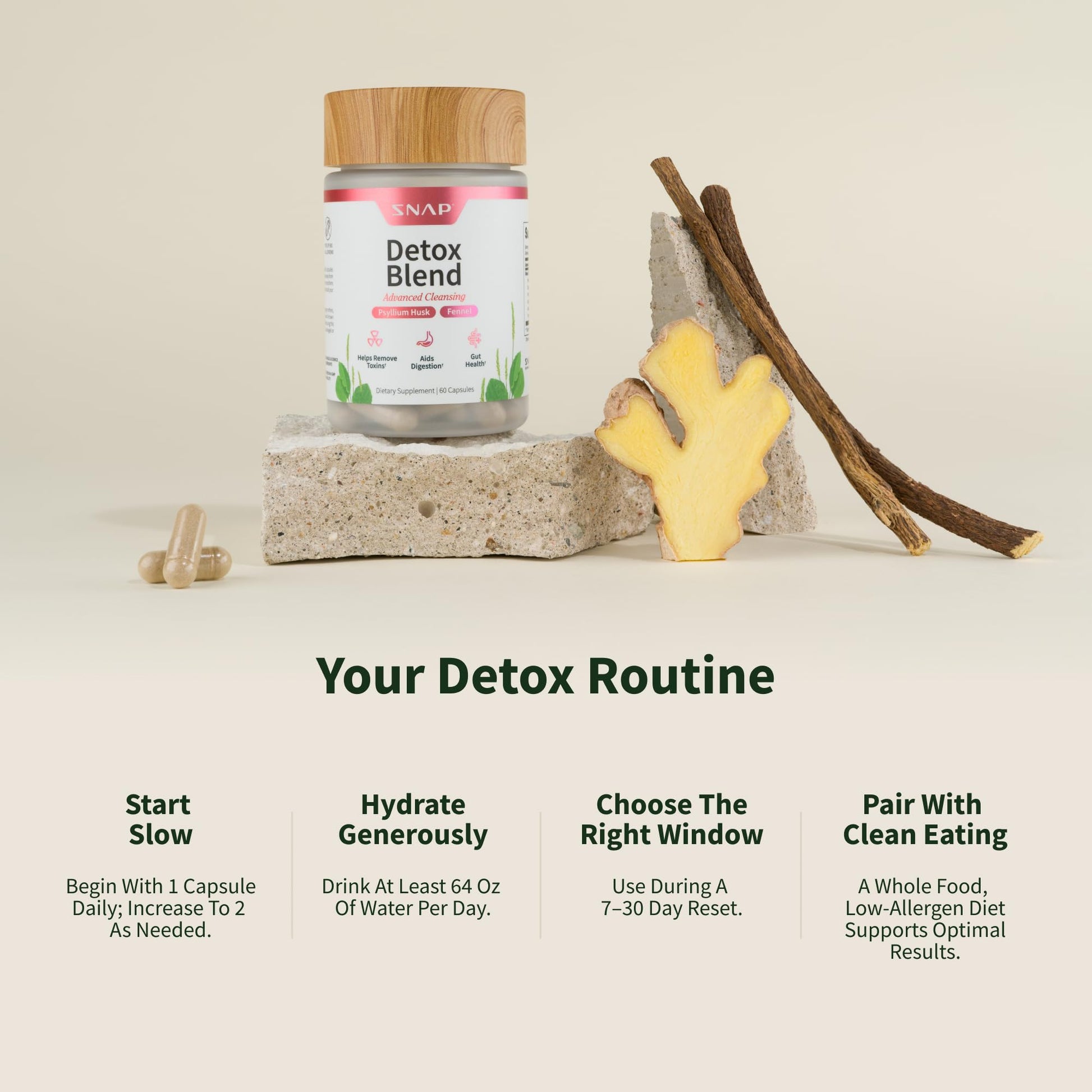 Snap Supplements Detox Cleanse Capsules - Advanced Blend for Full Body Detox & Cleanse, Flush Out Toxins, Improve Digestion & Gut Health - dailyvitalstore