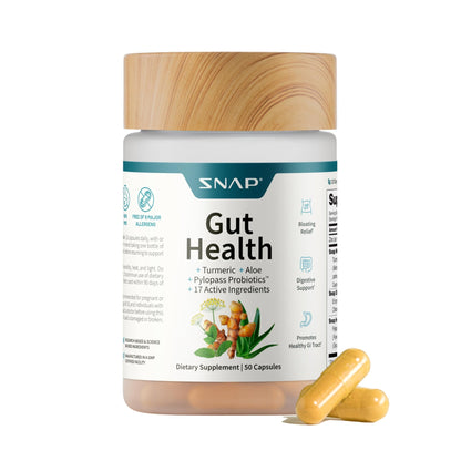 Snap Supplements Gut Health Lipase Supplement with Probiotics for Women & Men, Digestive Enzymes & Prebiotics - Turmeric, Aloe - dailyvitalstore