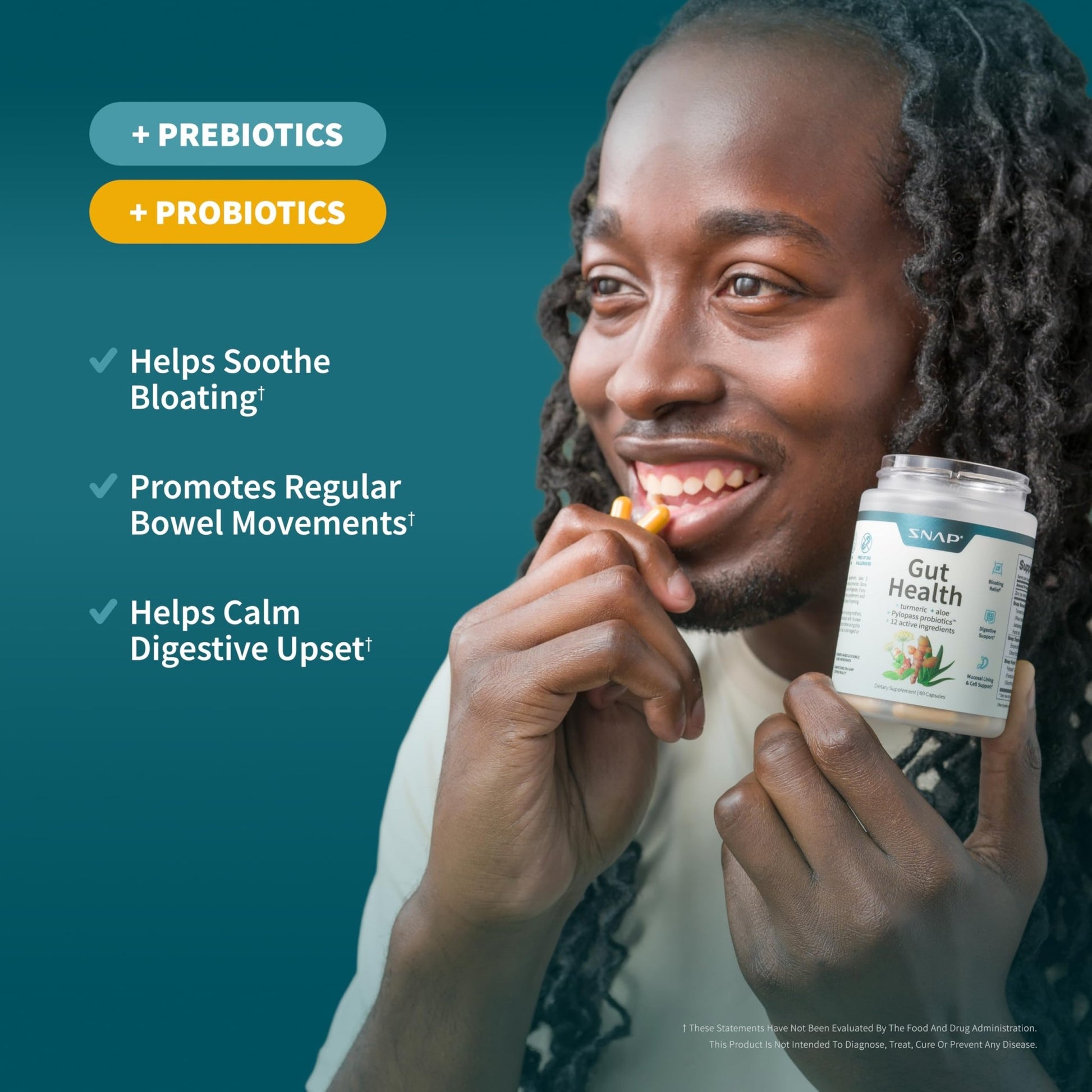 Snap Supplements Gut Health Lipase Supplement with Probiotics for Women & Men, Digestive Enzymes & Prebiotics - Turmeric, Aloe - dailyvitalstore
