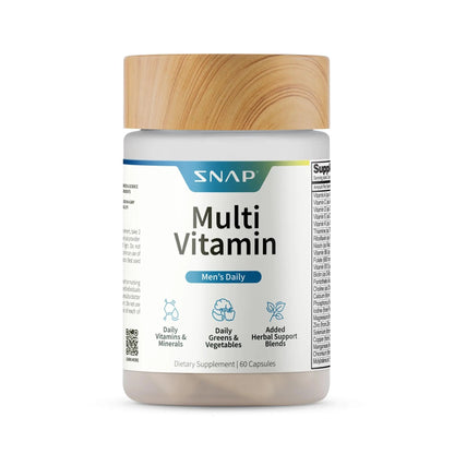 Snap Supplements Men's Multivitamins - Daily Vitamins & Minerals for Men - Vitamin D, B12, Zinc, Herbs & Vitamin C - dailyvitalstore