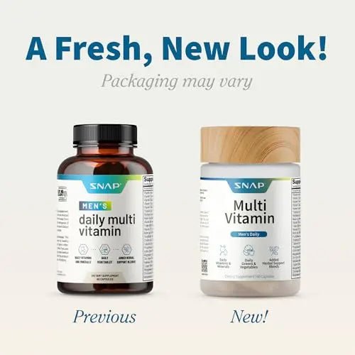 Snap Supplements Men's Multivitamins - Daily Vitamins & Minerals for Men - Vitamin D, B12, Zinc, Herbs & Vitamin C - dailyvitalstore