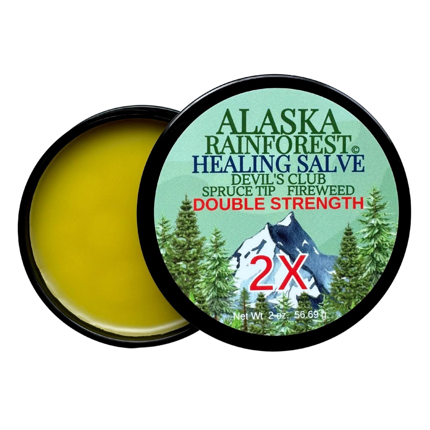 Snowy Summit Alaska Rainforest 2X Salve - Salve for Dry Skin & Joint Relief - Natural Super Salve for Soothing Skin with Gentle Aroma - Body & Hand Salve - Muscle Rub with Alaskan Devil’s Club Oil - dailyvitalstore
