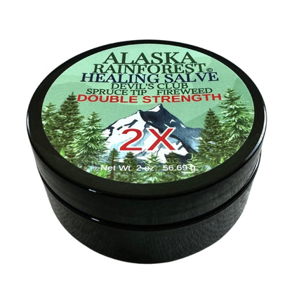 Snowy Summit Alaska Rainforest 2X Salve - Salve for Dry Skin & Joint Relief - Natural Super Salve for Soothing Skin with Gentle Aroma - Body & Hand Salve - Muscle Rub with Alaskan Devil’s Club Oil - dailyvitalstore