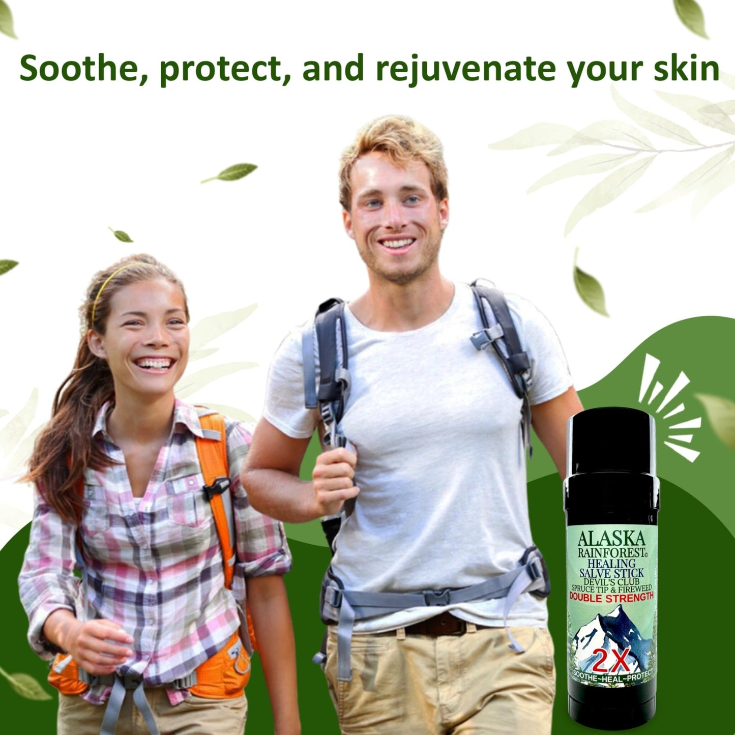 Snowy Summit Alaska Rainforest 2X Salve Stick - Salve for Dry Skin & Joint Relief - Natural Salve for Soothing Skin with Gentle Aroma - Body & Hand Salve - Muscle Rub Alaskan Devil’s Club Oil - dailyvitalstore