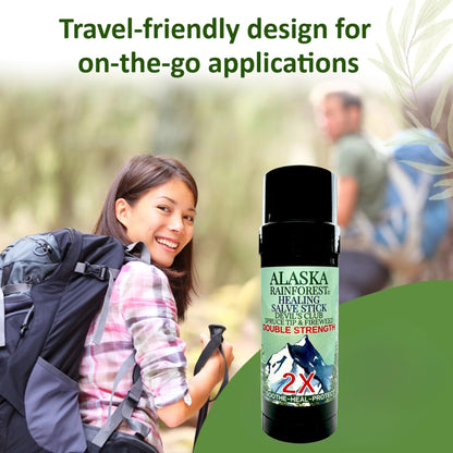 Snowy Summit Alaska Rainforest 2X Salve Stick - Salve for Dry Skin & Joint Relief - Natural Salve for Soothing Skin with Gentle Aroma - Body & Hand Salve - Muscle Rub Alaskan Devil’s Club Oil - dailyvitalstore