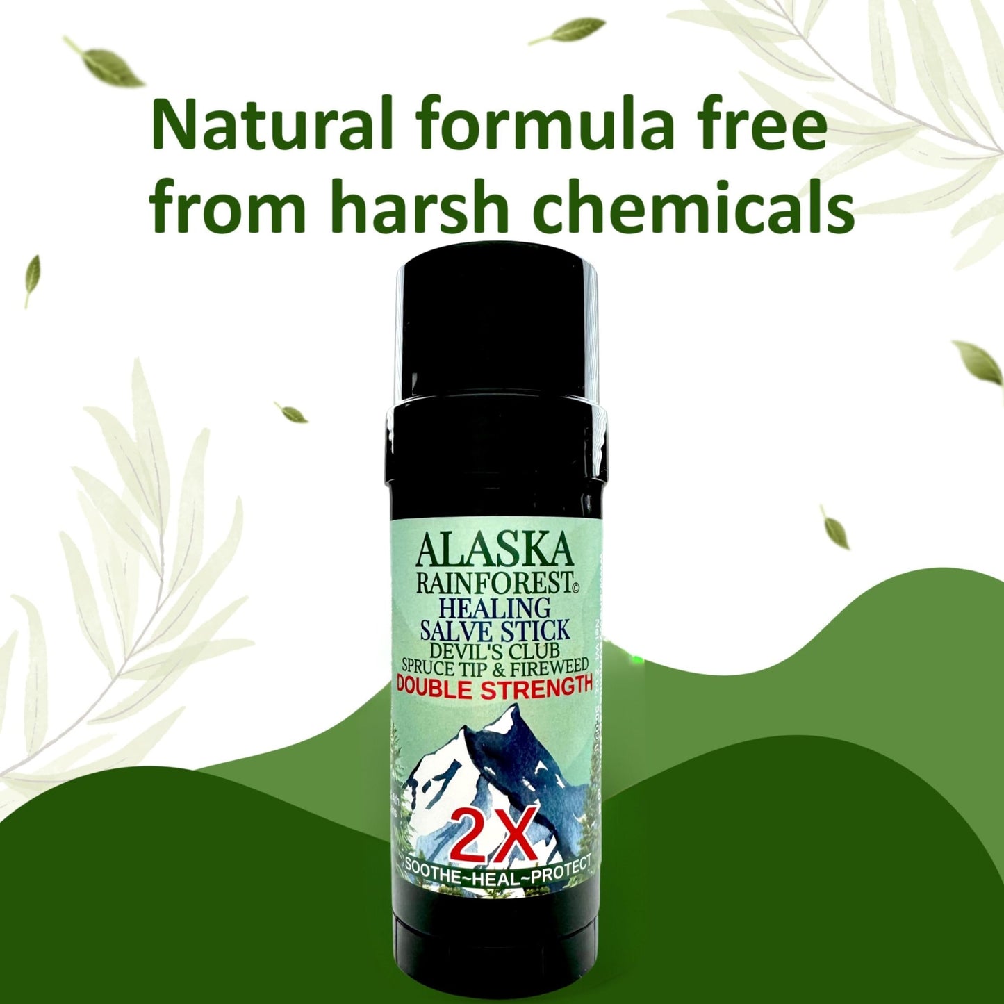 Snowy Summit Alaska Rainforest 2X Salve Stick - Salve for Dry Skin & Joint Relief - Natural Salve for Soothing Skin with Gentle Aroma - Body & Hand Salve - Muscle Rub Alaskan Devil’s Club Oil - dailyvitalstore