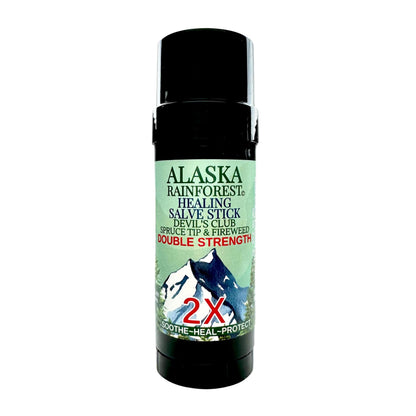Snowy Summit Alaska Rainforest 2X Salve Stick - Salve for Dry Skin & Joint Relief - Natural Salve for Soothing Skin with Gentle Aroma - Body & Hand Salve - Muscle Rub Alaskan Devil’s Club Oil - dailyvitalstore