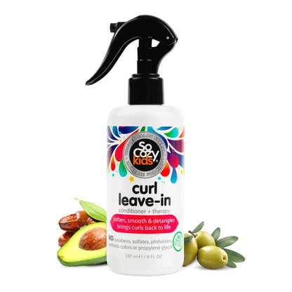 So Cozy Leave In Conditioner Spray (8 Fl Oz) Paraben-Free Detangler for Kids' Curly Hair, Deep Conditioner & Tangle-Free Curls, Gentle & Nourishing with Keratin, Vitamin B5, Olive Oil & Jojoba Oil - dailyvitalstore