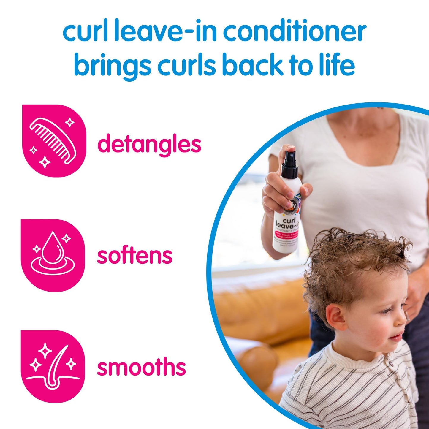 So Cozy Leave In Conditioner Spray (8 Fl Oz) Paraben-Free Detangler for Kids' Curly Hair, Deep Conditioner & Tangle-Free Curls, Gentle & Nourishing with Keratin, Vitamin B5, Olive Oil & Jojoba Oil - dailyvitalstore