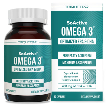 SoActive® Omega 3 EPA & DHA | Omega 3 Supplement with EPA and DHA | Enhanced Absorption Formula | No Fishy Aftertaste or Burps | Third Party Tested | Non-GMO, - dailyvitalstore