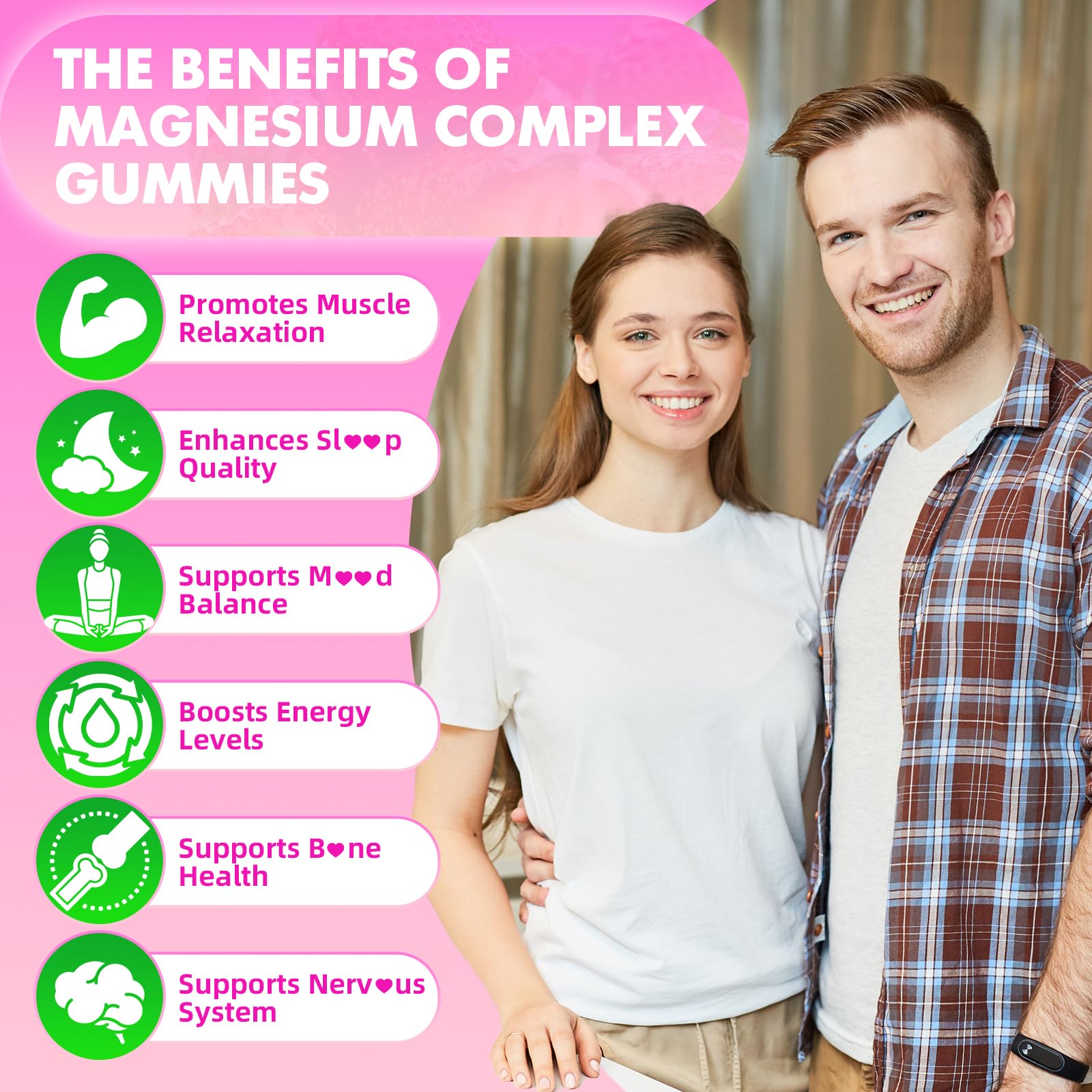 softbear Magnesium Complex Gummies for Women & Men & Kids, 8 in 1 Magnesium Complex Supplement 1000mg-Magnesium Glycinate,Citrate,Malate Supports Calm, Zzz, Muscle Cramp, Strawberry Flavor 120 Count - dailyvitalstore
