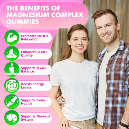 softbear Magnesium Complex Gummies for Women & Men & Kids, 8 in 1 Magnesium Complex Supplement 1000mg-Magnesium Glycinate,Citrate,Malate Supports Calm, Zzz, Muscle Cramp, Strawberry Flavor 120 Count - dailyvitalstore