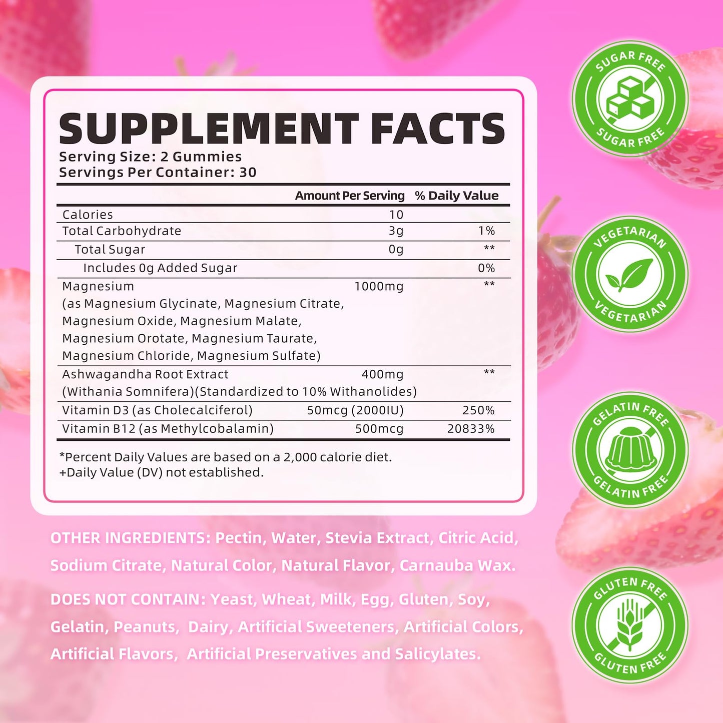 softbear Magnesium Complex Gummies for Women & Men & Kids, 8 in 1 Magnesium Complex Supplement 1000mg-Magnesium Glycinate,Citrate,Malate Supports Calm, Zzz, Muscle Cramp, Strawberry Flavor 120 Count - dailyvitalstore
