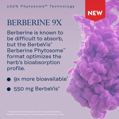 SOLARAY Berberine Phytosome - 9X Absorption and Easy-to-Digest - Standardized to 30% Berberine HCl - Vegan, Made Without Soy - dailyvitalstore
