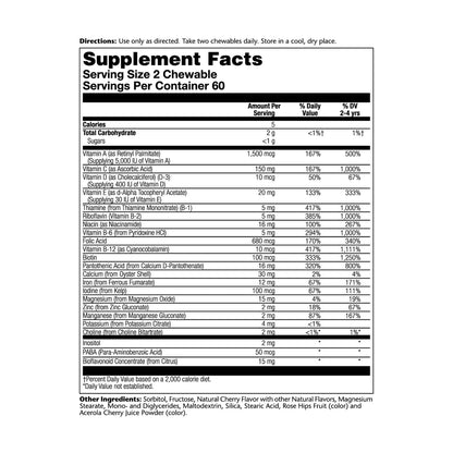 SOLARAY Childrens Vitamins & Minerals Complete Multivitamin for Kids Great Black Cherry Flavor - dailyvitalstore