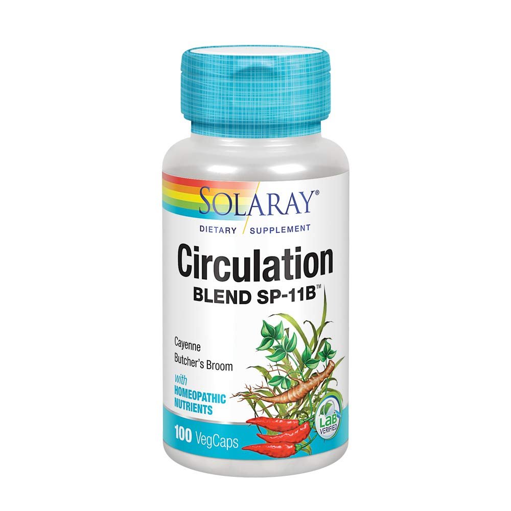 SOLARAY Circulation Blend SP-11B | Herbs & Cell Salt for Healthy Circulatory System Support | 50 Servings | 100 VegCaps - dailyvitalstore