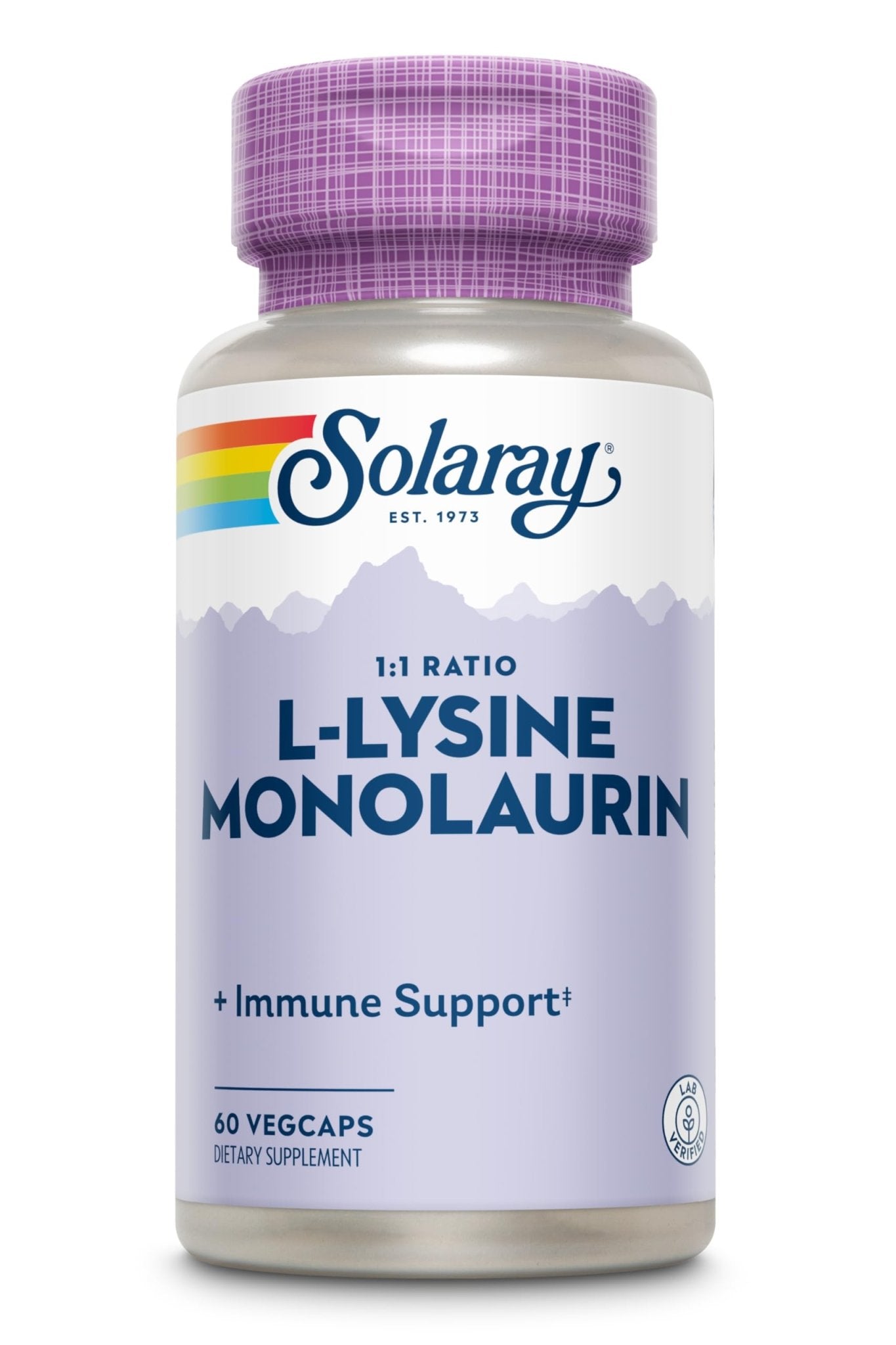 SOLARAY L-Lysine Monolaurin Immune Support Supplement, 1:1 Ratio for Immune System Function, 500 mg Each, 60-Day Money Back Guarantee - dailyvitalstore