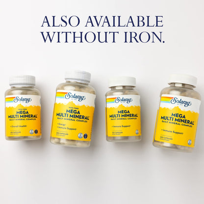 Solaray Mega Multi Mineral | 200 Capsules - dailyvitalstore