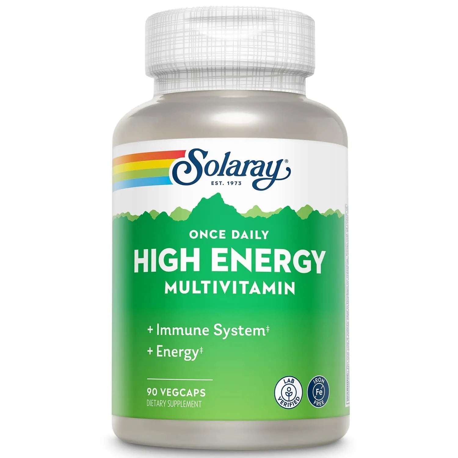 SOLARAY Once Daily High Energy Multivitamin, Iron Free, Immune System and Energy Support, Whole Food and Herb Base Ingredients - dailyvitalstore