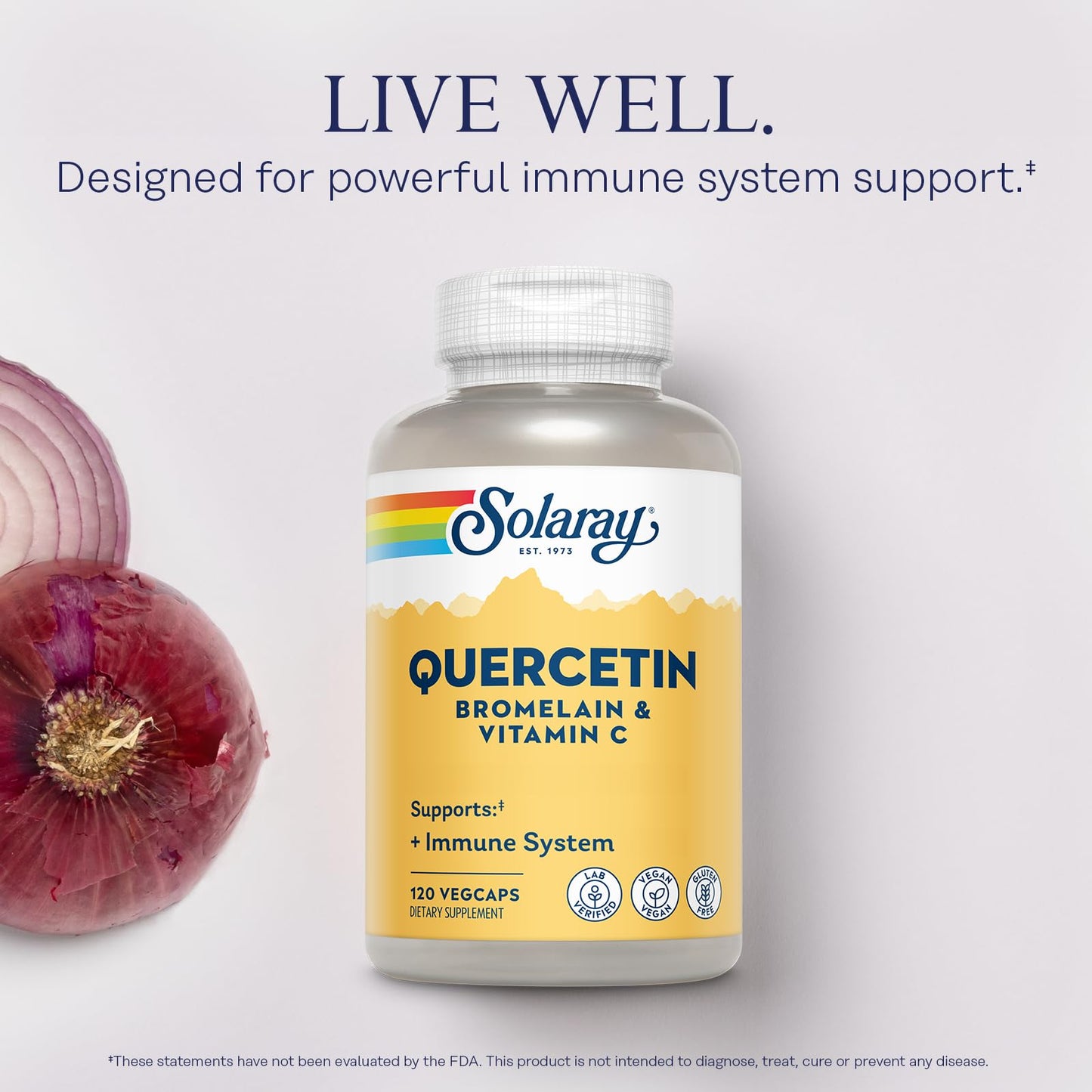 SOLARAY QBC Plex | Quercetin & Bromelain Plus Vitamin C | Year Round Immune Function & Respiratory Health Support | Non-GMO & Vegan | 120 VegCaps - dailyvitalstore