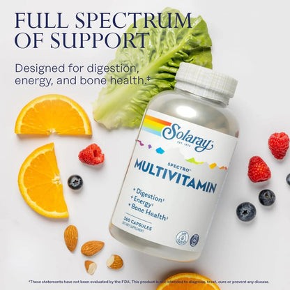 SOLARAY Spectro Multivitamin with Iron - Multi Vitamin with Calcium, Magnesium, Energizing Greens, Herbs & Digestive Enzymes - dailyvitalstore