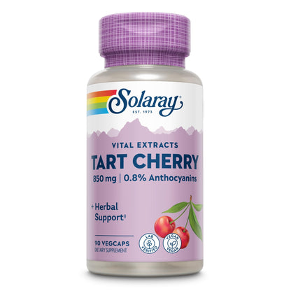 Solaray Tart Cherry Fruit Extract 850 mg - Tart Cherry Supplement with Antioxidants, Fruit Juice Extract with Flavonoids - 90 VegCaps - dailyvitalstore