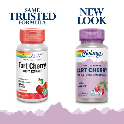 Solaray Tart Cherry Fruit Extract 850 mg - Tart Cherry Supplement with Antioxidants, Fruit Juice Extract with Flavonoids - 90 VegCaps - dailyvitalstore