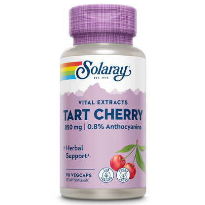 Solaray Tart Cherry Fruit Extract 850 mg - Tart Cherry Supplement with Antioxidants, Fruit Juice Extract with Flavonoids - 90 VegCaps - dailyvitalstore