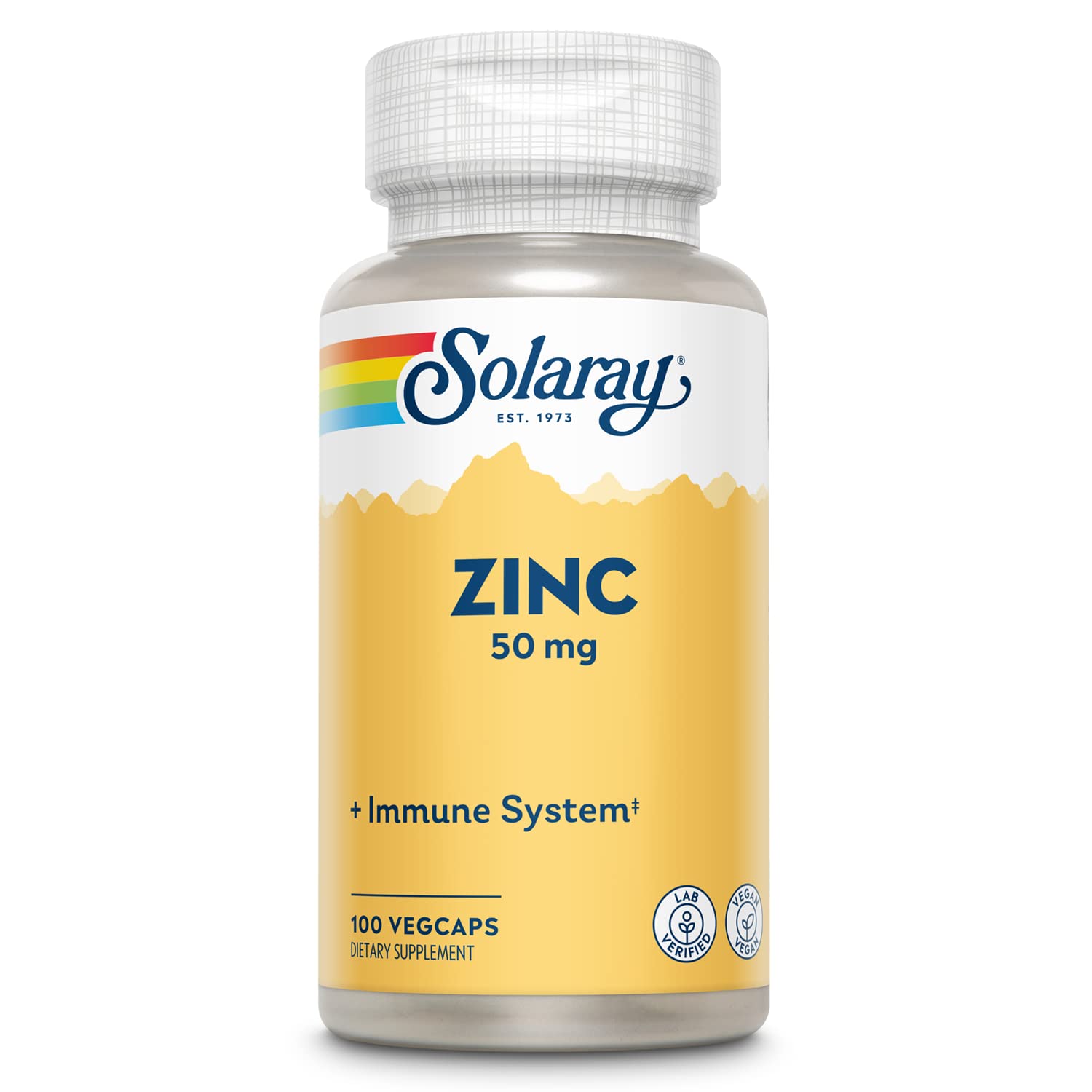 Solaray Zinc 50mg Immune Support Capsules, 100 Count, Vegan, Pumpkin Seed - dailyvitalstore