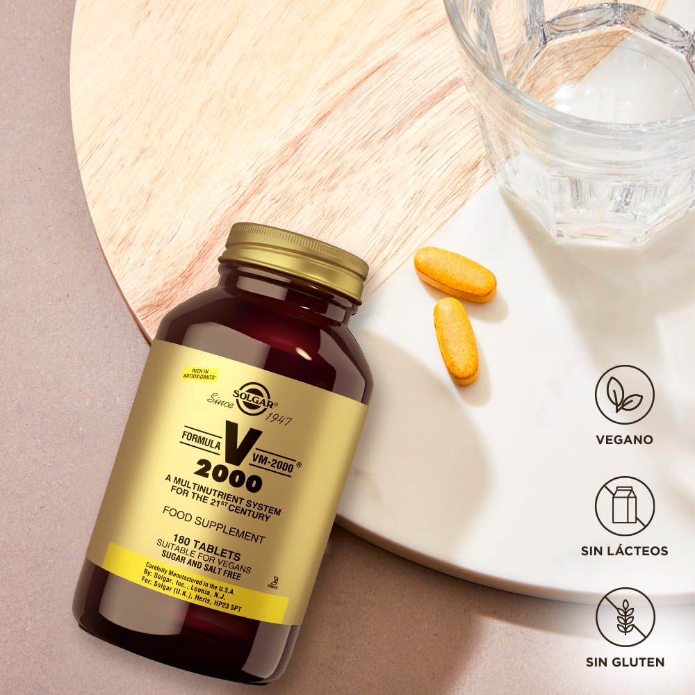 Solgar Formula VM-2000 (Multinutrient System), 180 Tablets - Premium Quality Multiple - Contains Zinc - Supports A Healthy Immune System - Vegan, Dairy Free, Kosher - 90 Servings - dailyvitalstore