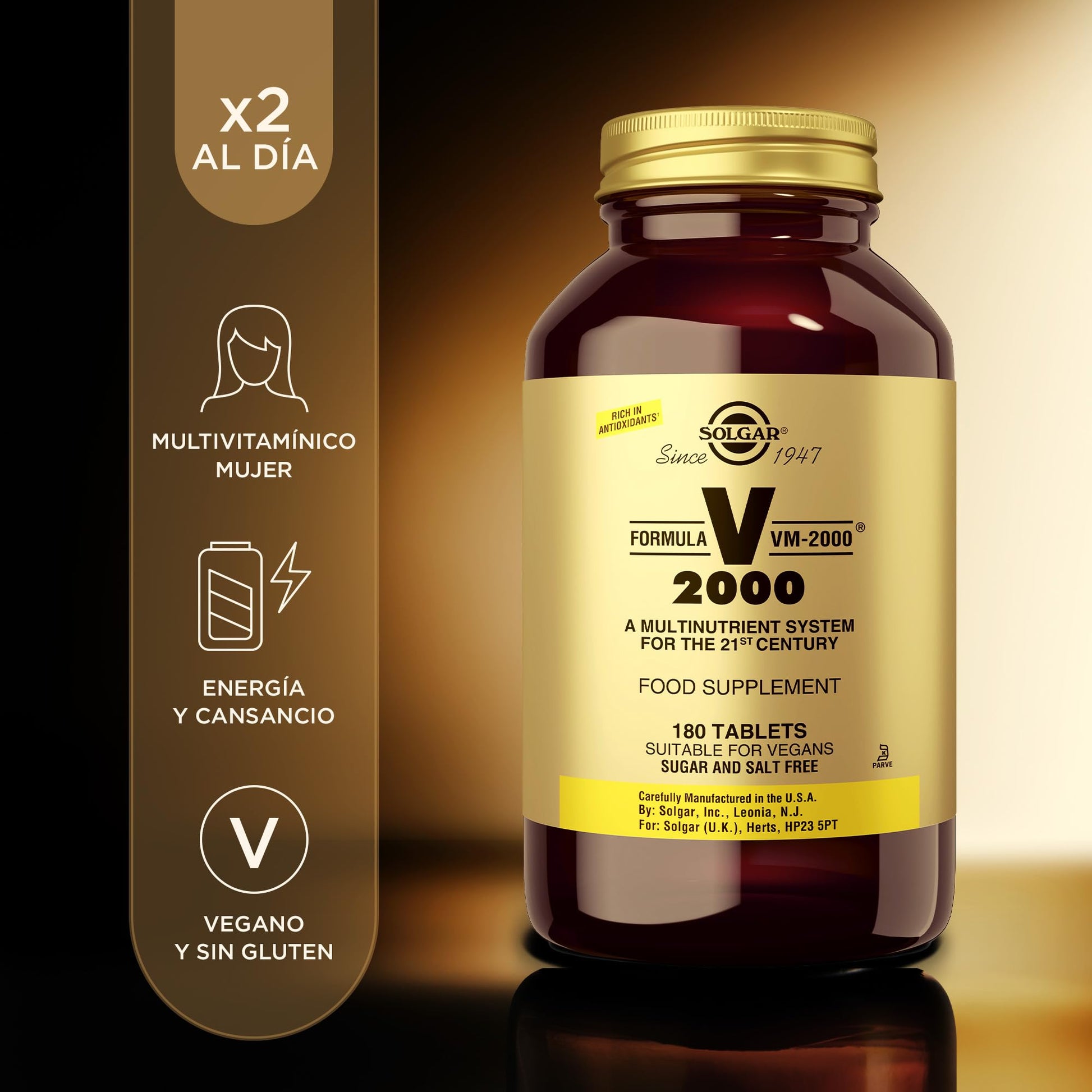 Solgar Formula VM-2000 (Multinutrient System), 180 Tablets - Premium Quality Multiple - Contains Zinc - Supports A Healthy Immune System - Vegan, Dairy Free, Kosher - 90 Servings - dailyvitalstore